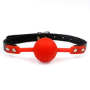Adult Games Leather Open Mouth Silicone Gag Ball
