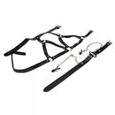 The Bad Sub Bondage Harness w/ O Ring Gag Nipple Clamps Slave Collar