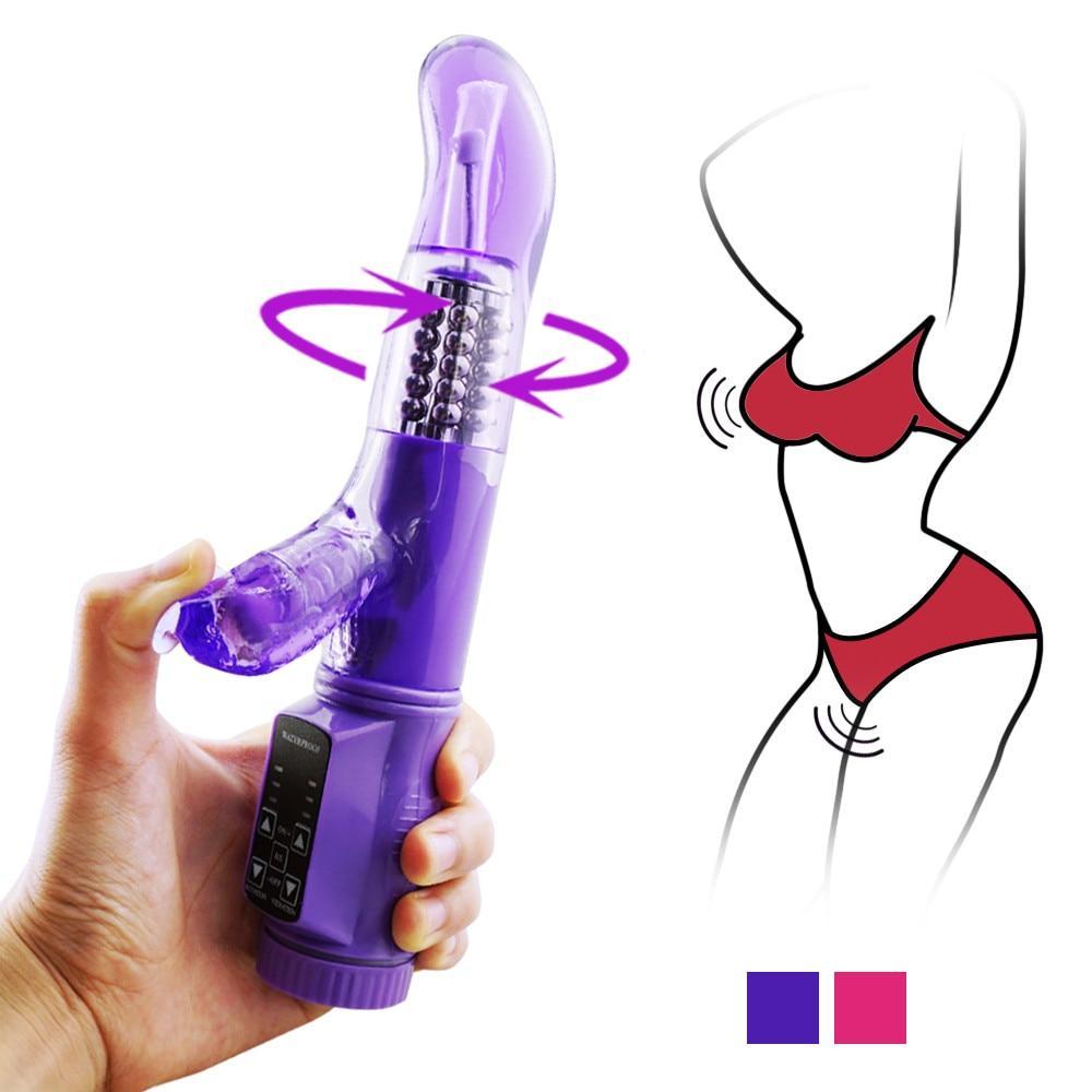 Rechargeable 12 Modes 360 Rotating Rabbit Vibrator Clitoris & G-Spot S Rechargeable 12 Modes 360 Rotating Rabbit Vibrator Clitoris & G-Spot S