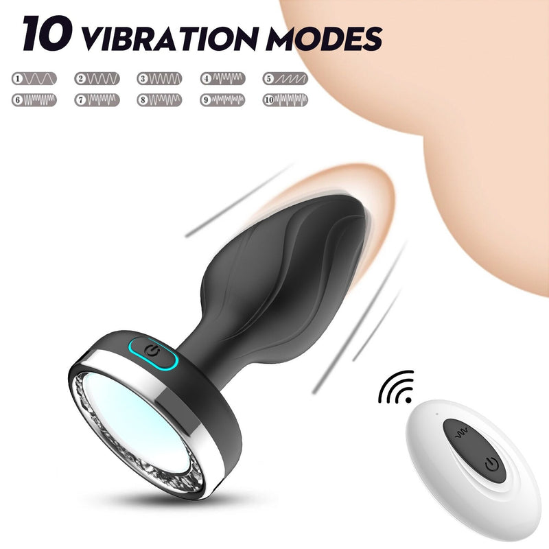 Vibrating Anal Plug with LED