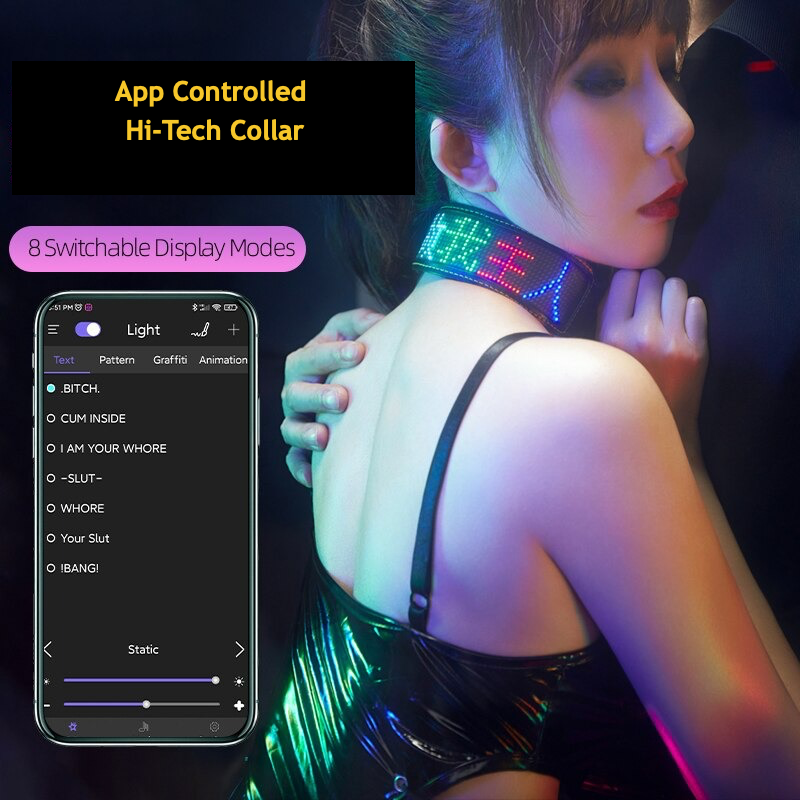 GlowPup Luminous Smart Display BDSM Fetish Collar