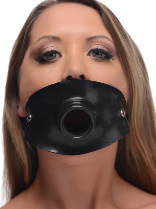 rubber funnel piss gag
