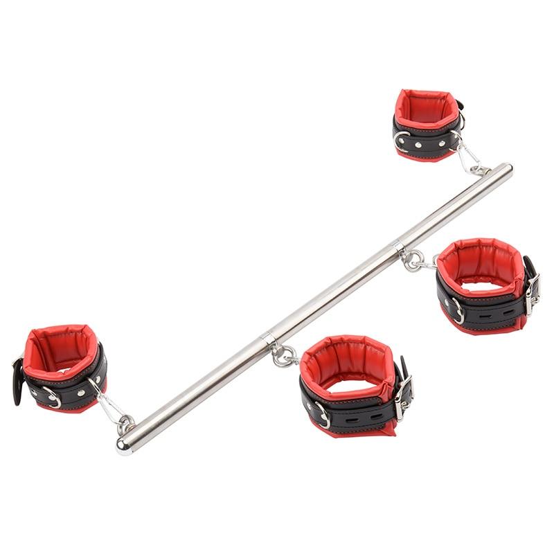 Premium Fetish Detachable Stainless Steel Spreader Bar & Hand & Ankle Cuffs