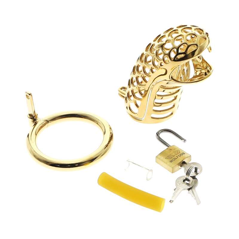 gold cobra chastity cage for cuckolds 