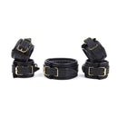 Leather bdsm set handcuffs collar 