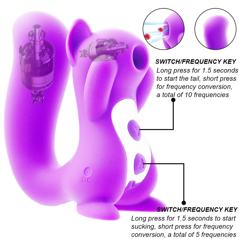 The Naughty Squirrel Super Clitoris Stimulator Sucking/Blowing/Vibrati The Naughty Squirrel Super Clitoris Stimulator Sucking/Blowing/Vibrati