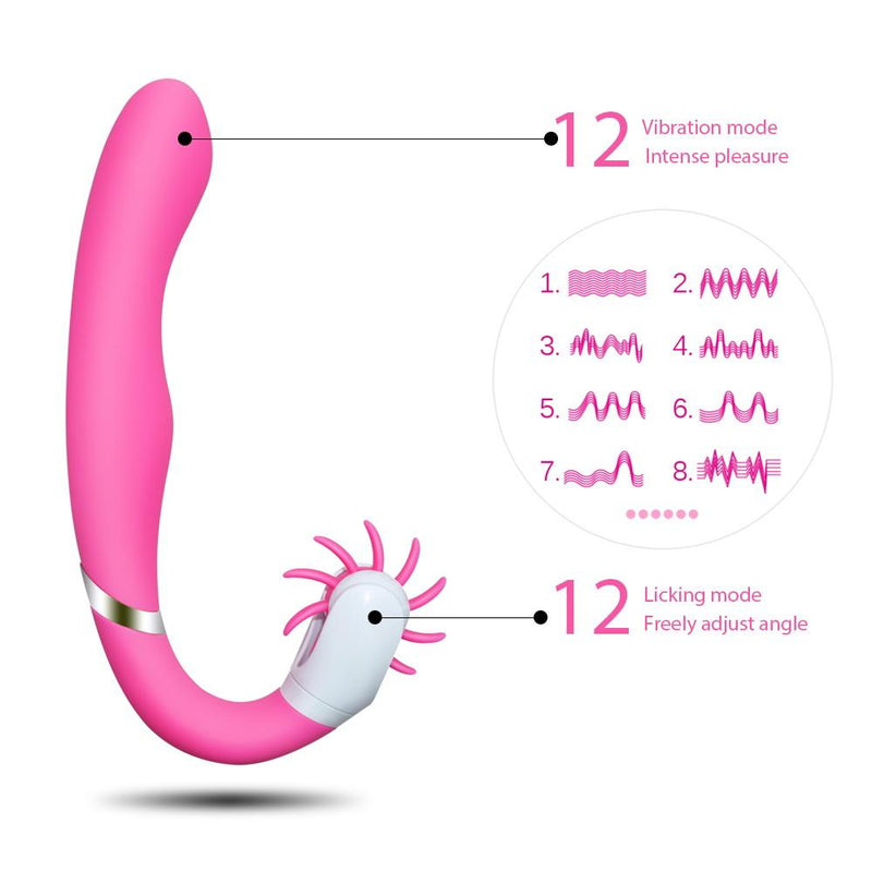 2 in 1 Dual Motor Double Head Oral Sex Simulator Dildo