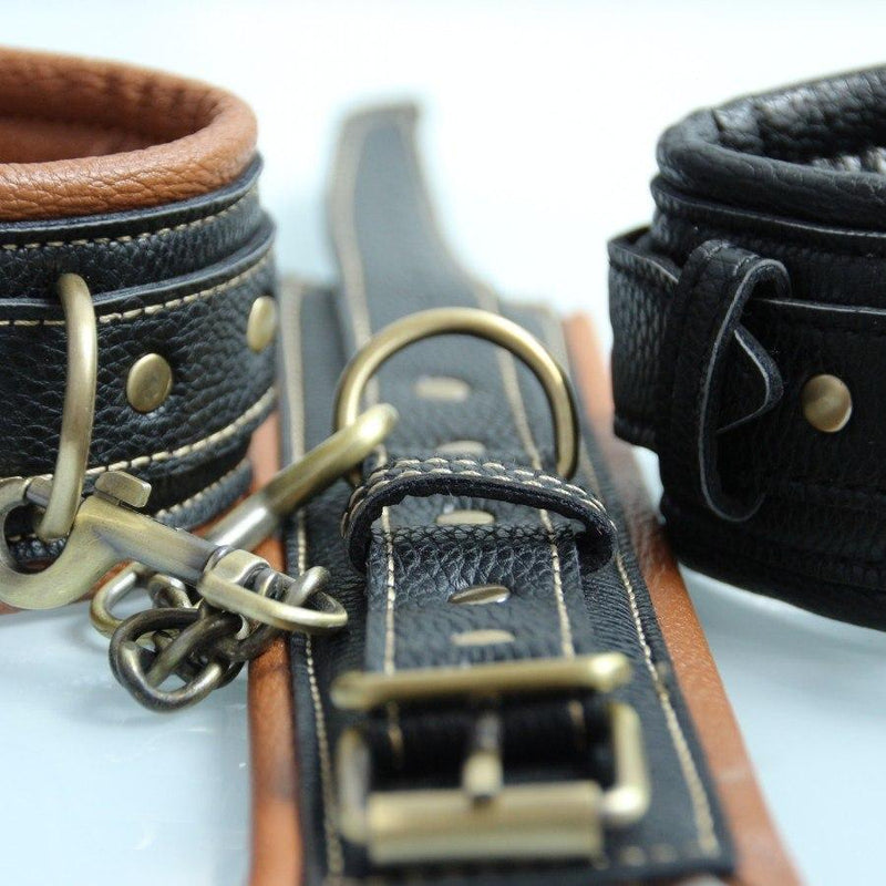 Fancy Retro Double Layer Padded Leather Cuffs