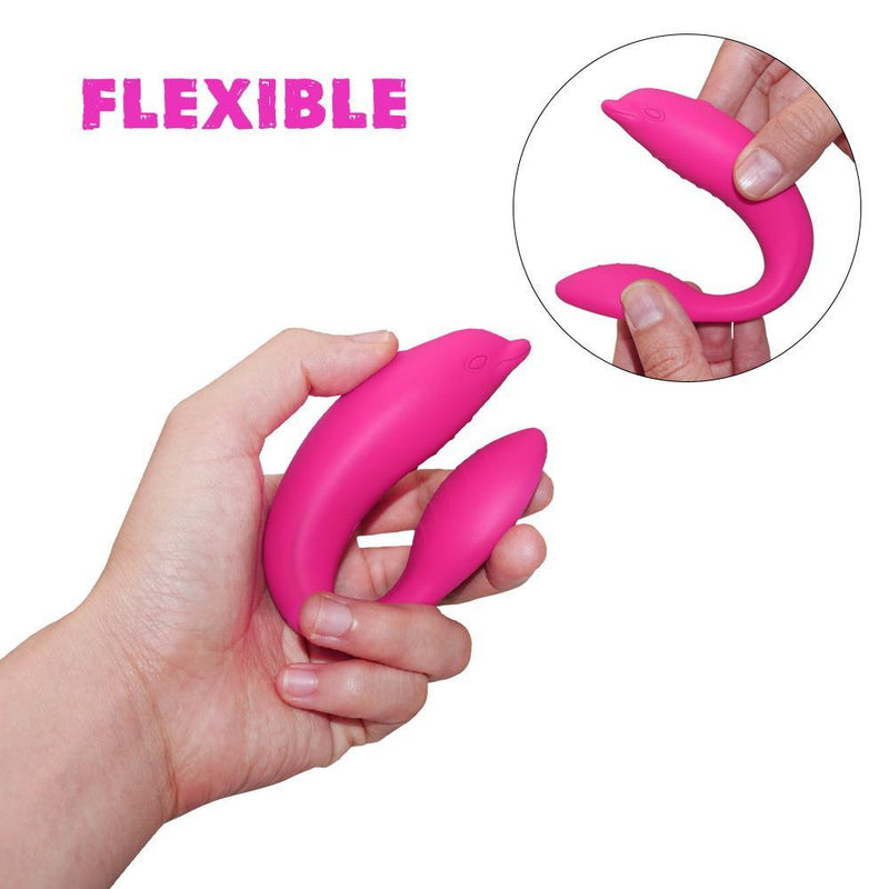 The Naughty Dolphin Silent Remote Control Multi Pattern Rechargeable Clitoral and G-Spot Vibrator