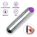 10 Speed USB Rechargeable G-spot Massager Mini Bullet Vibrator Strong Vibration Waterproof Sex Toys for Women
