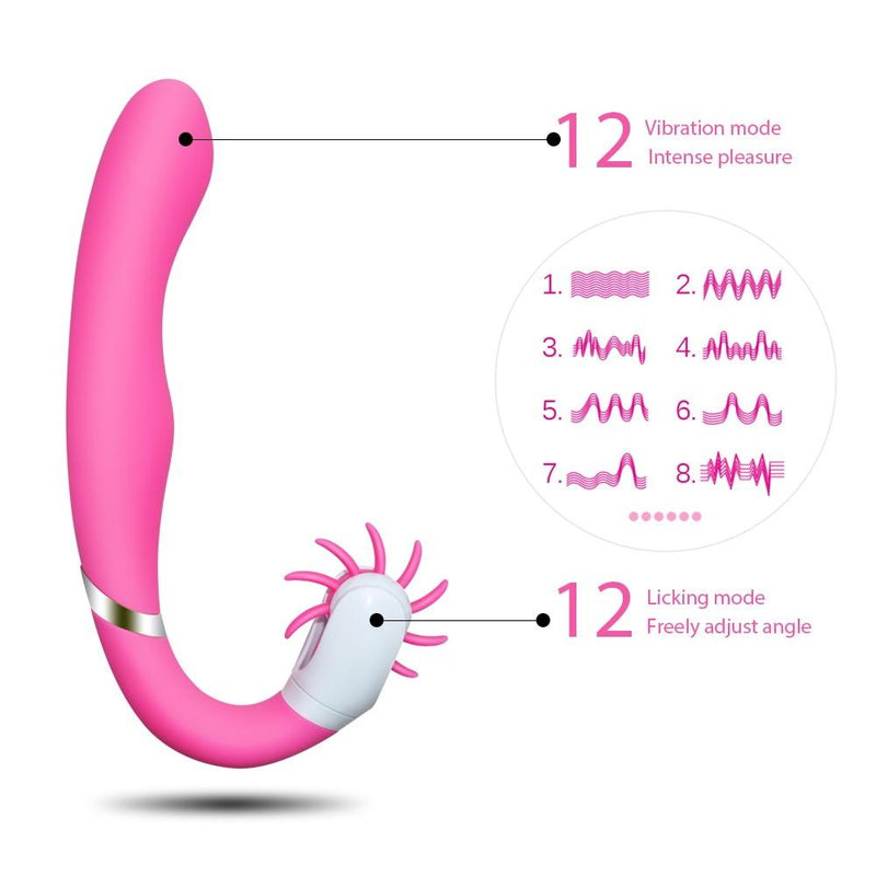 Double Action 12 Speed Vibrator and Clitoris Oral Sex Simulator