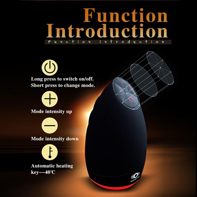 Intelligent Heating Oral Cup Men Masturbator with 6 Speeds