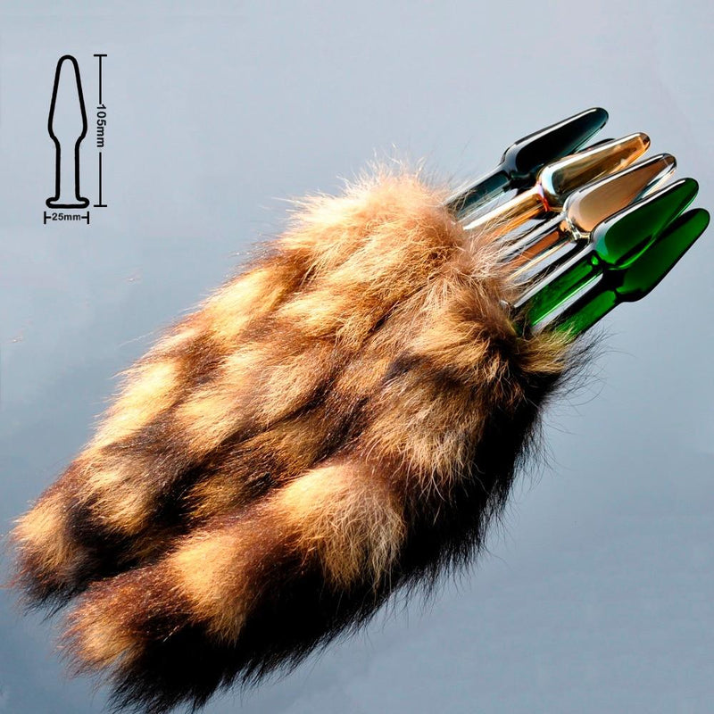 Sluty Foxy Glass Anal Plug Faux Fox Tail Sluty Foxy Glass Anal Plug Faux Fox Tail
