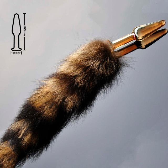 Sluty Foxy Glass Anal Plug Faux Fox Tail Sluty Foxy Glass Anal Plug Faux Fox Tail