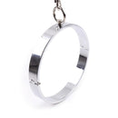 Extreme Kink Sleek Chrome  Fetish Slave Collar & Chain