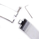 Extreme Kink Sleek Chrome  Fetish Slave Collar & Chain