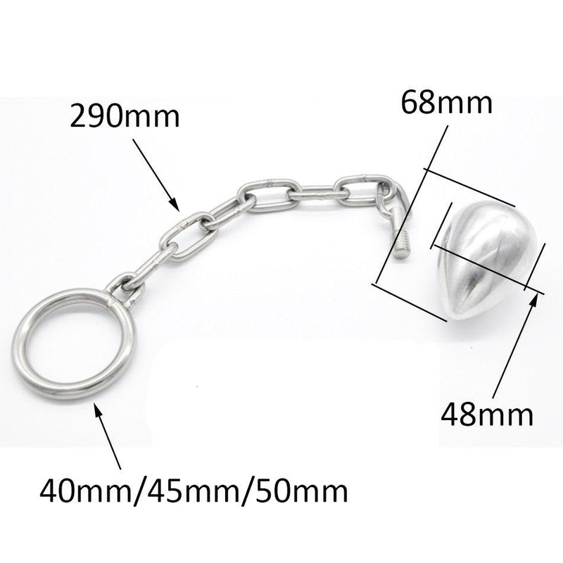 Wearable Anal Plug with Chain and Hook Ring
