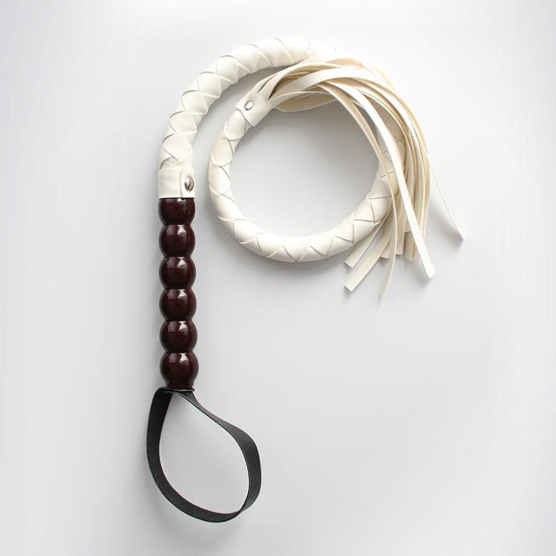 leather bdsm white whip 