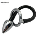 Cock Ring with Stainless Steel Anal Plug Various Sizes
