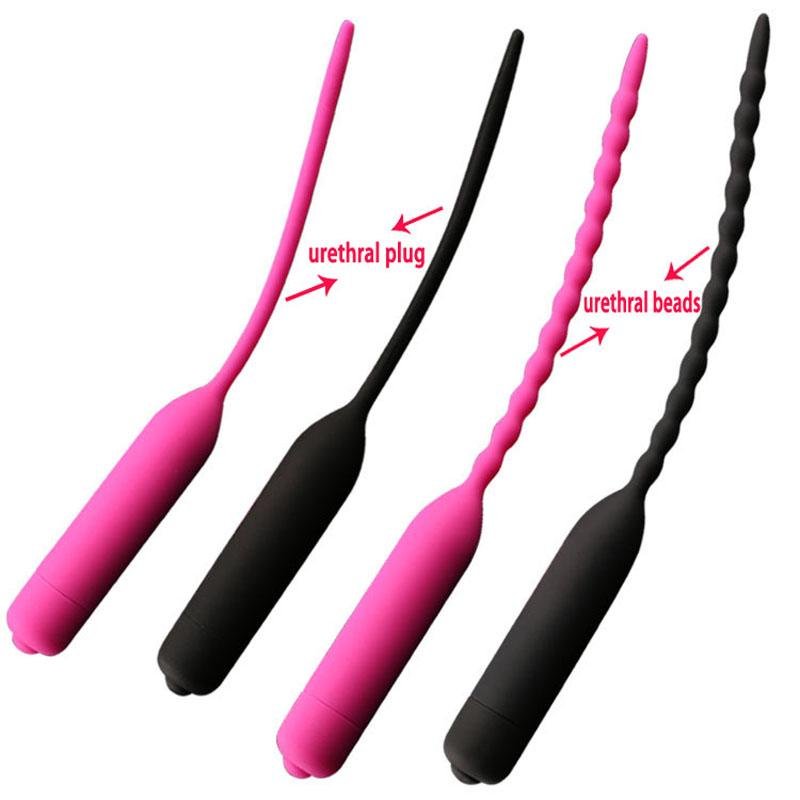 Vibrating Silicone Urethral Sound Dilators 2 Patterns 2 Colors