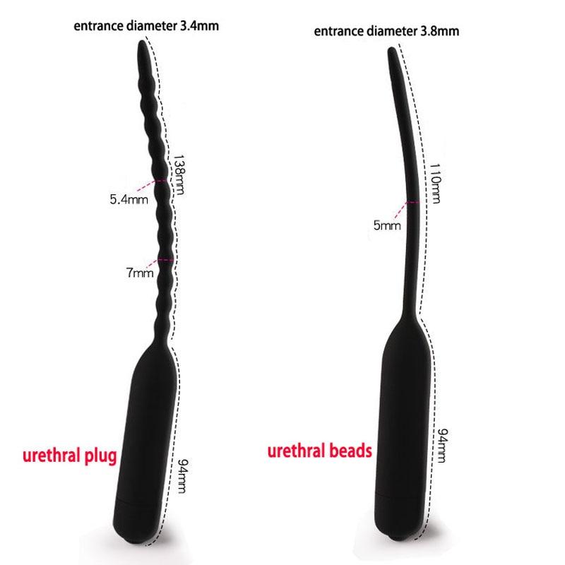 Vibrating Silicone Urethral Sound Dilators 2 Patterns 2 Colors