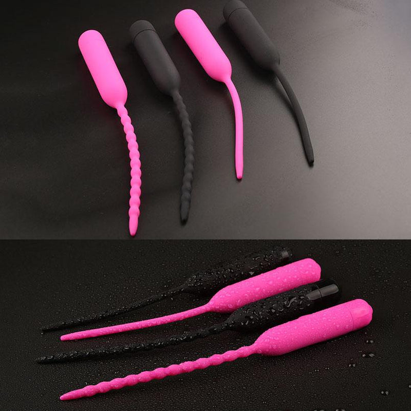 Vibrating Silicone Urethral Sound Dilators 2 Patterns 2 Colors