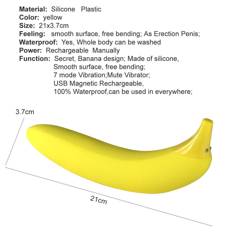 The Mellow Yellow Silicone Banana Shaped Discreet Fun Rocking Vibrator