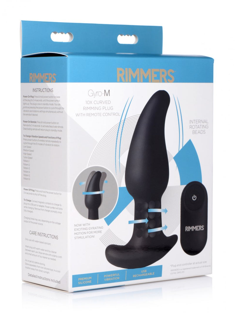 Curved Anal Rimming Plug with Remote Control Curved Anal Rimming Plug with Remote Control