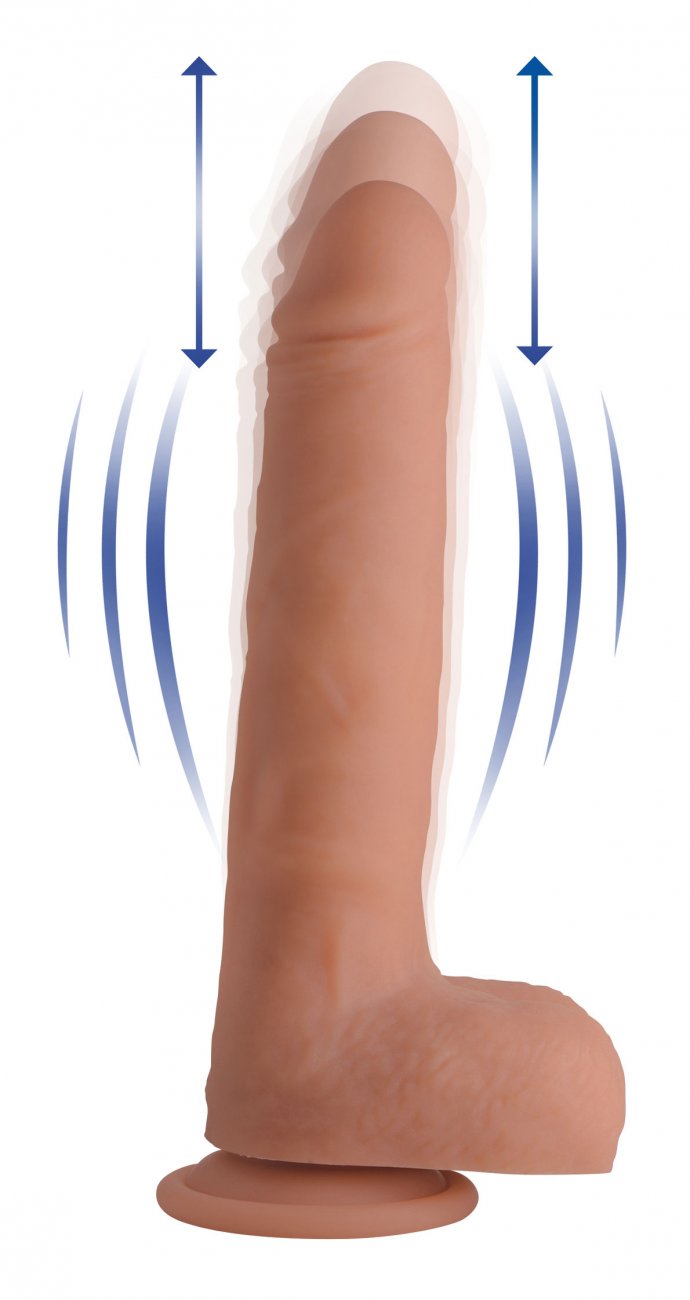 Realistic vibrating thrusting dildo 